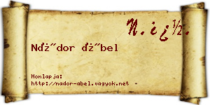 Nádor Ábel névjegykártya